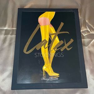 Honey Birdette Latex Stockings Yellow M/L